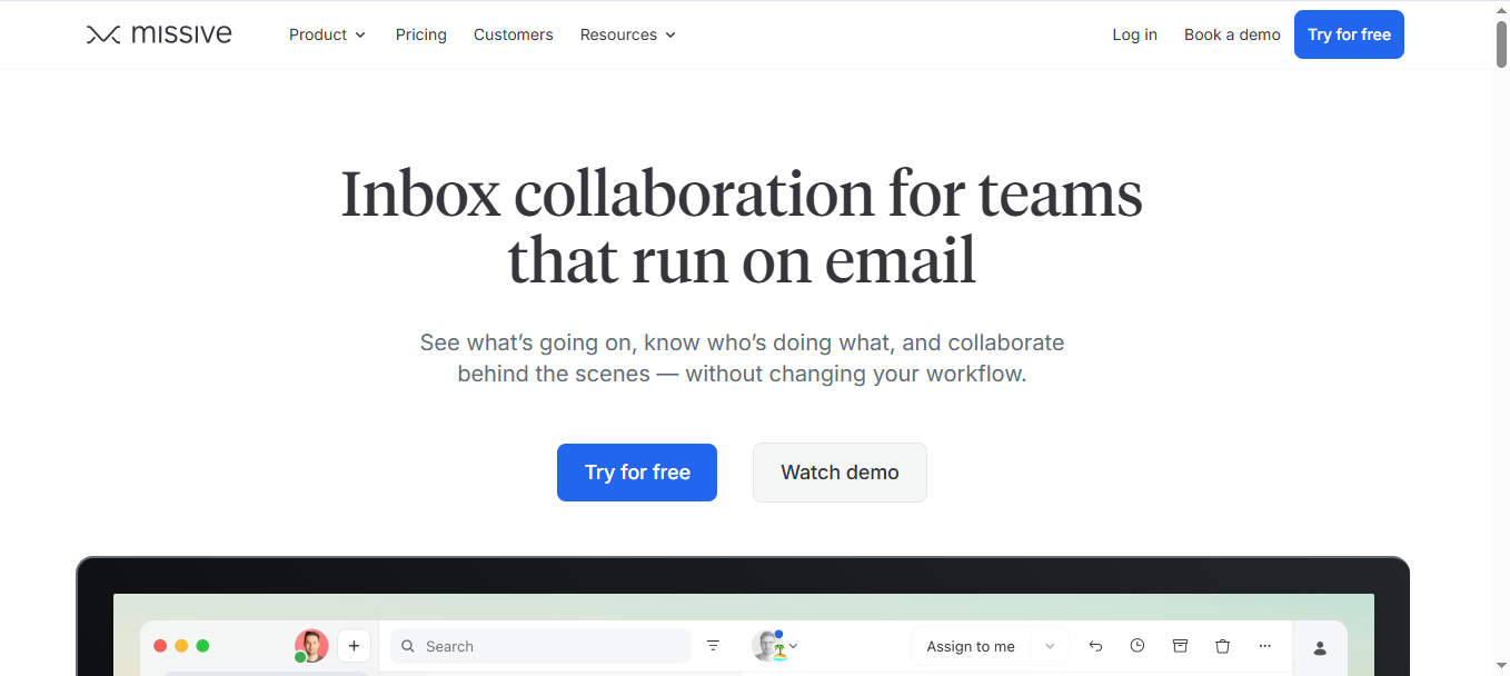 Missive team email collaboration platform with shared inbox, internal chat, and conversation task management