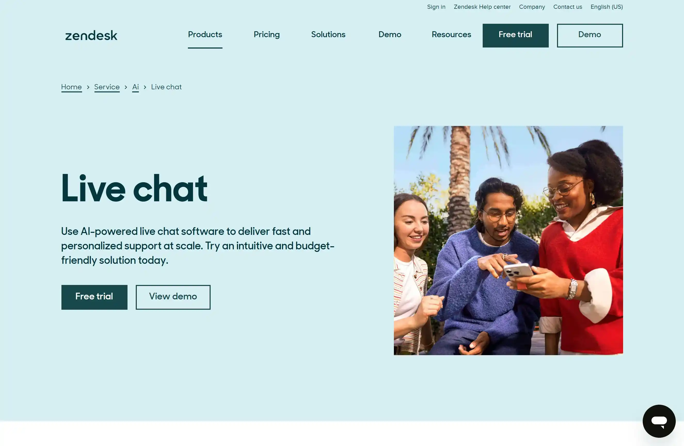Zendesk Chat widget for WordPress offering enterprise-level automation and helpdesk integration.